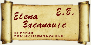 Elena Bacanović vizit kartica